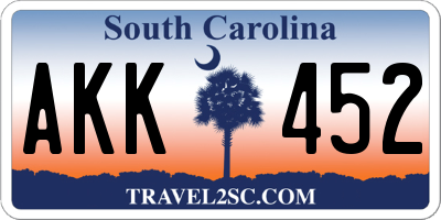 SC license plate AKK452