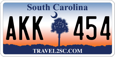 SC license plate AKK454