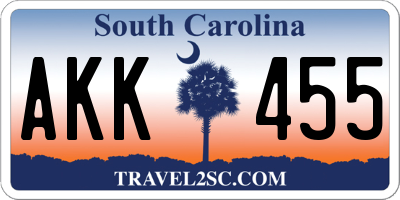 SC license plate AKK455
