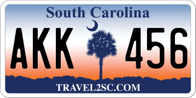 SC license plate AKK456