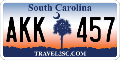 SC license plate AKK457