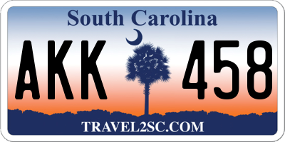 SC license plate AKK458