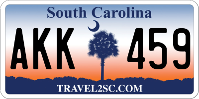 SC license plate AKK459