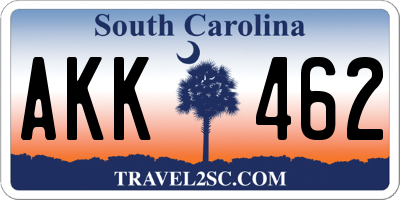 SC license plate AKK462