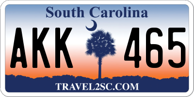 SC license plate AKK465