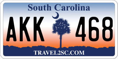 SC license plate AKK468