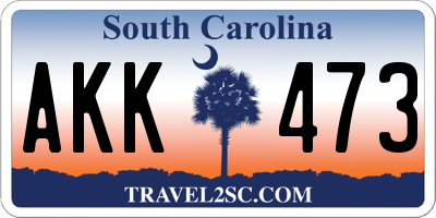 SC license plate AKK473