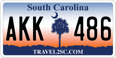 SC license plate AKK486