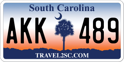 SC license plate AKK489