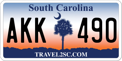 SC license plate AKK490