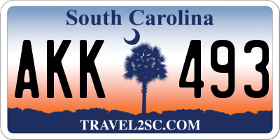 SC license plate AKK493