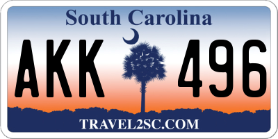 SC license plate AKK496