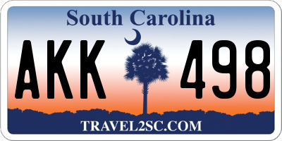 SC license plate AKK498