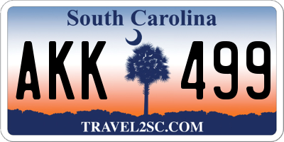 SC license plate AKK499