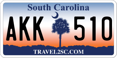SC license plate AKK510