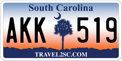 SC license plate AKK519
