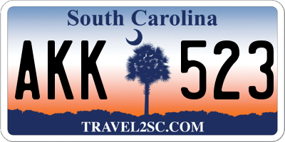 SC license plate AKK523