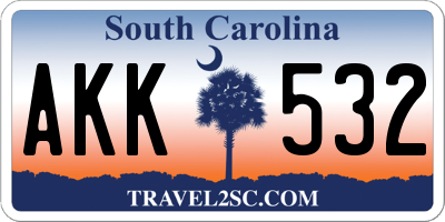 SC license plate AKK532
