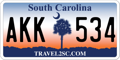 SC license plate AKK534