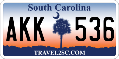 SC license plate AKK536