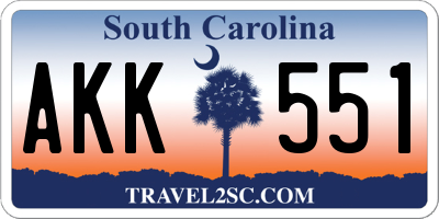 SC license plate AKK551