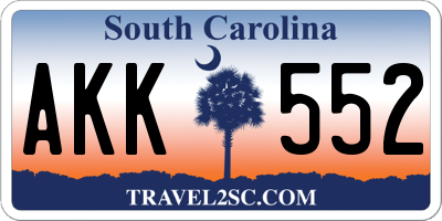 SC license plate AKK552