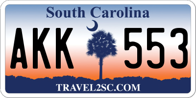 SC license plate AKK553