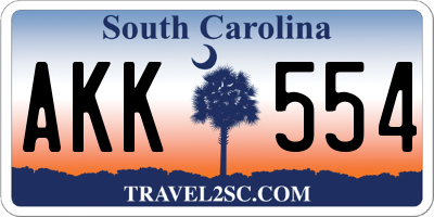 SC license plate AKK554