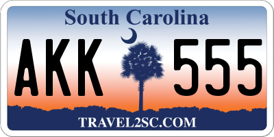 SC license plate AKK555