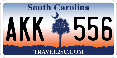SC license plate AKK556