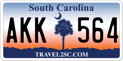 SC license plate AKK564