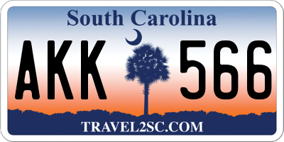 SC license plate AKK566
