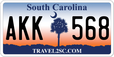 SC license plate AKK568