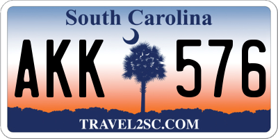 SC license plate AKK576