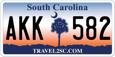 SC license plate AKK582