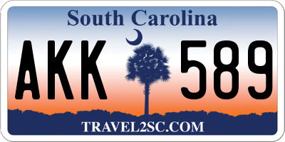 SC license plate AKK589
