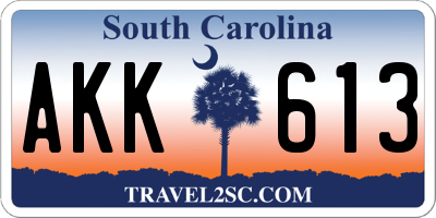 SC license plate AKK613