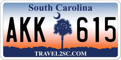 SC license plate AKK615