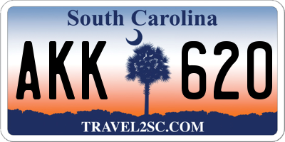 SC license plate AKK620