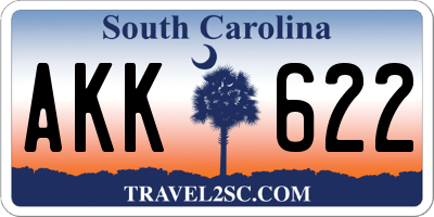SC license plate AKK622