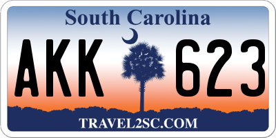 SC license plate AKK623