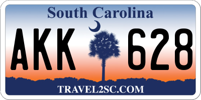 SC license plate AKK628