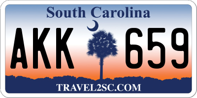 SC license plate AKK659