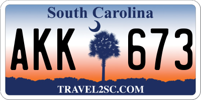 SC license plate AKK673