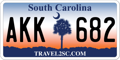 SC license plate AKK682