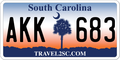 SC license plate AKK683