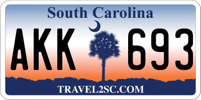 SC license plate AKK693