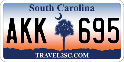 SC license plate AKK695