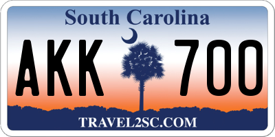 SC license plate AKK700
