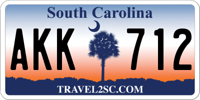 SC license plate AKK712